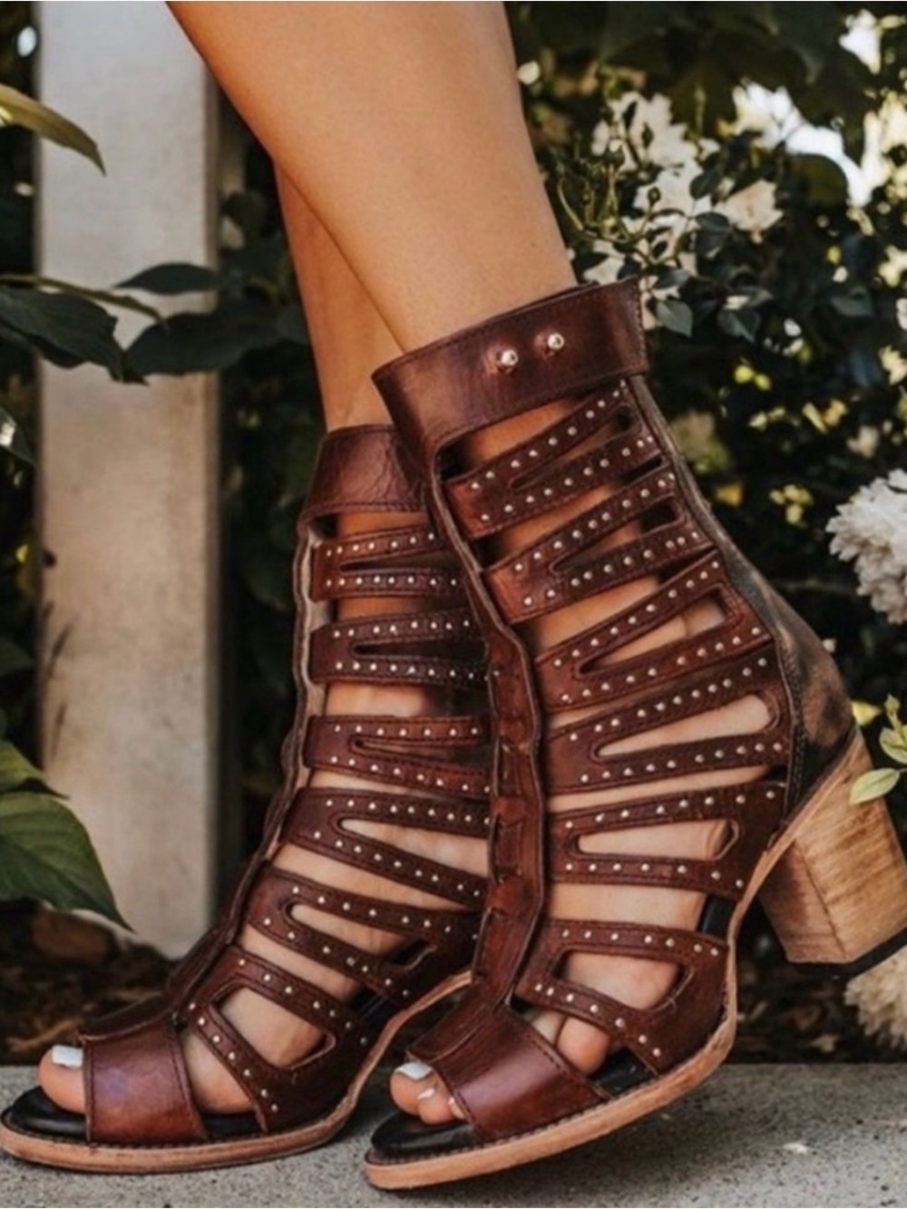 Freebird Lotus  Studded Gladiator Heeled Boot